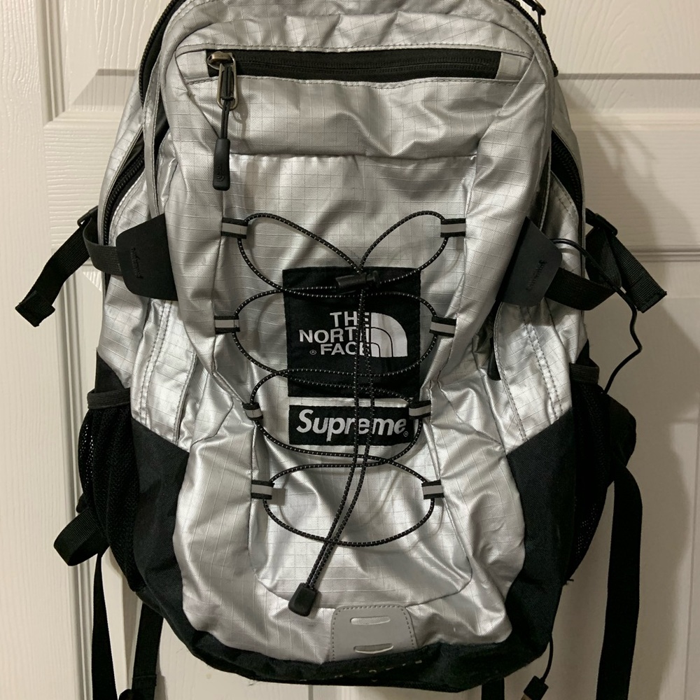 Supreme x North Face Borealis Backpack Silver